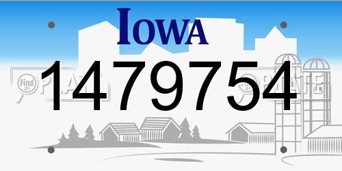 1479754 Iowa License Plate