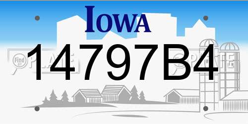 14797B4 Iowa License Plate