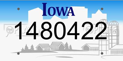 1480422 Iowa License Plate