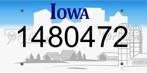 1480472 Iowa License Plate