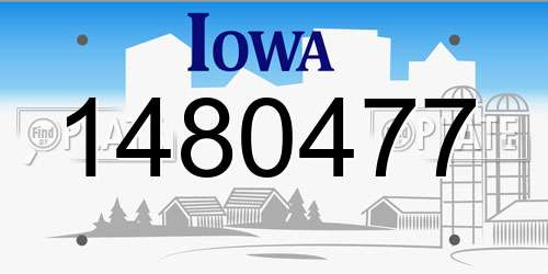 1480477 Iowa License Plate