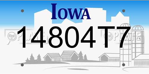 14804T7 Iowa License Plate