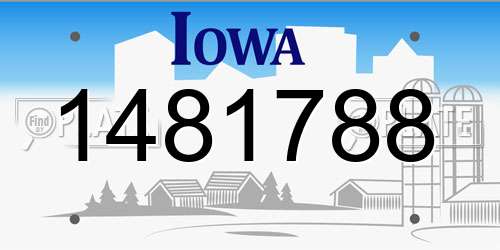 1481788 Iowa License Plate