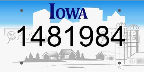 1481984 Iowa License Plate