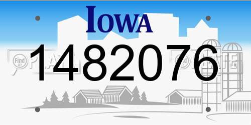 1482076 Iowa License Plate