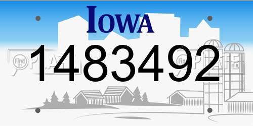 1483492 Iowa License Plate