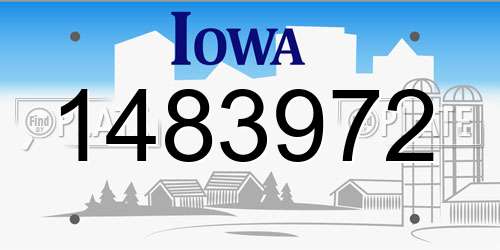 1483972 Iowa License Plate