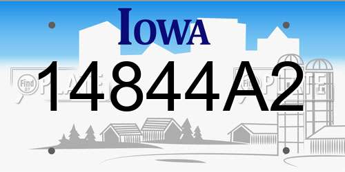 14844A2 Iowa License Plate