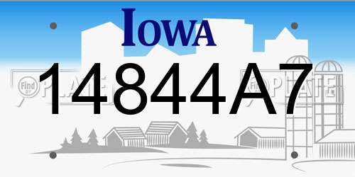 14844A7 Iowa License Plate