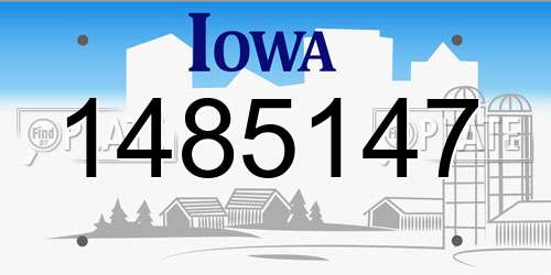 1485147 Iowa License Plate