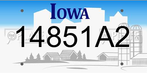 14851A2 Iowa License Plate