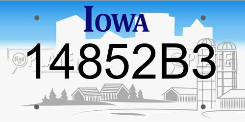 14852B3 Iowa License Plate