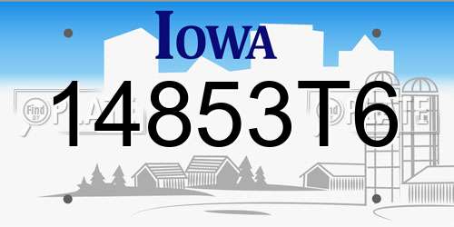 14853T6 Iowa License Plate