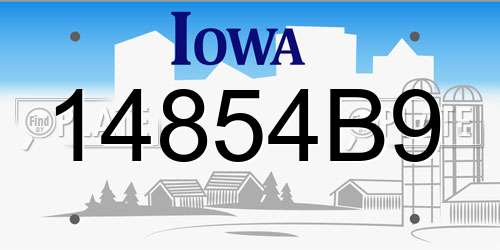 14854B9 Iowa License Plate
