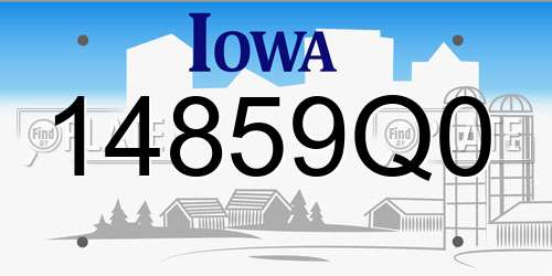 14859Q0 Iowa License Plate