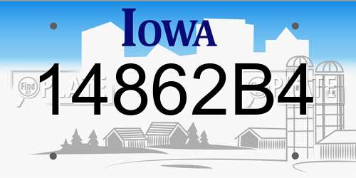 14862B4 Iowa License Plate
