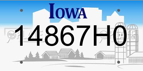 14867H0 Iowa License Plate