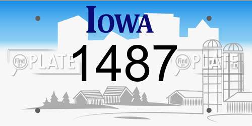 1487 Iowa License Plate