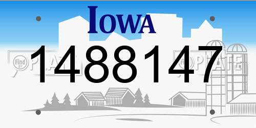 1488147 Iowa License Plate