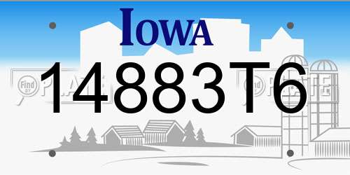 14883T6 Iowa License Plate