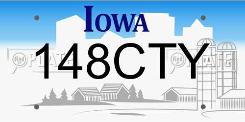 148CTY Iowa License Plate