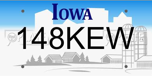 148KEW Iowa License Plate