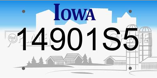 14901S5 Iowa License Plate