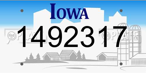 1492317 Iowa License Plate