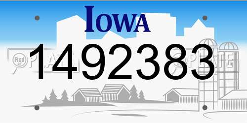 1492383 Iowa License Plate