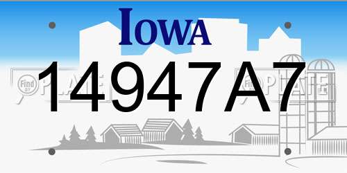 14947A7 Iowa License Plate