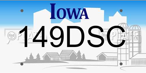 149DSC Iowa License Plate