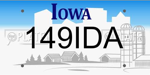 149IDA Iowa License Plate