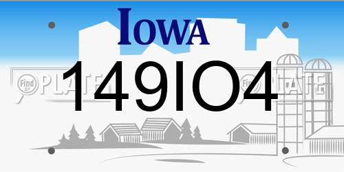 149IO4 Iowa License Plate
