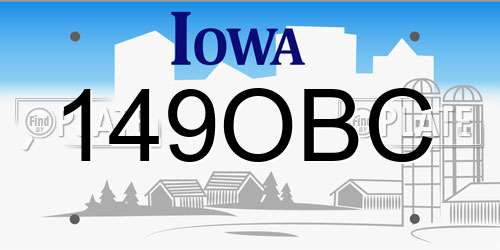 149OBC Iowa License Plate
