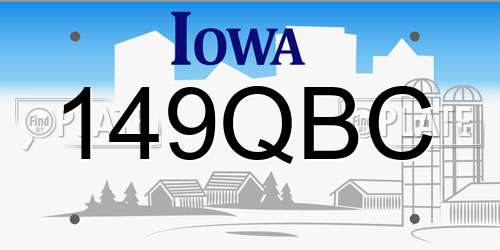 149QBC Iowa License Plate