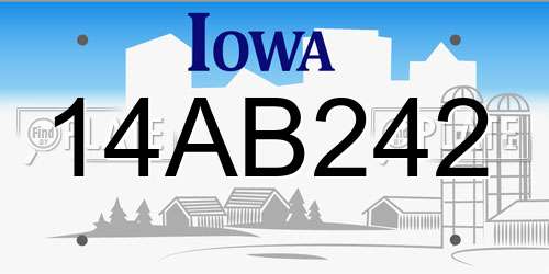 14AB242 Iowa License Plate