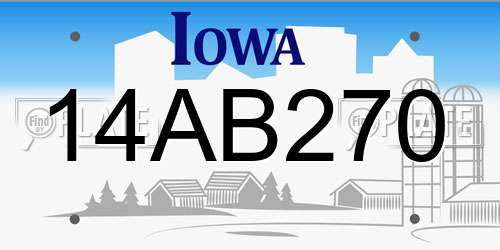14AB270 Iowa License Plate