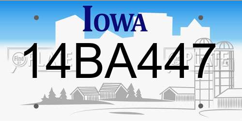 14BA447 Iowa License Plate