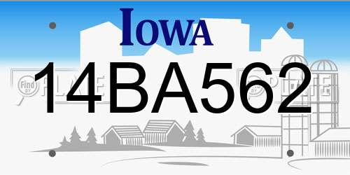 14BA562 Iowa License Plate