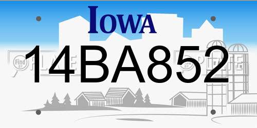 14BA852 Iowa License Plate