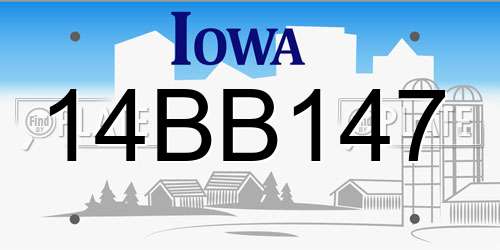 14BB147 Iowa License Plate