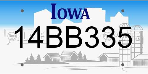 14BB335 Iowa License Plate