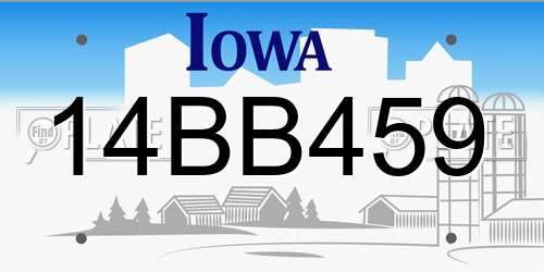 14BB459 Iowa License Plate