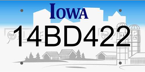 14BD422 Iowa License Plate