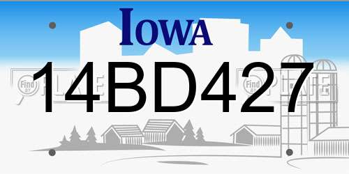14BD427 Iowa License Plate