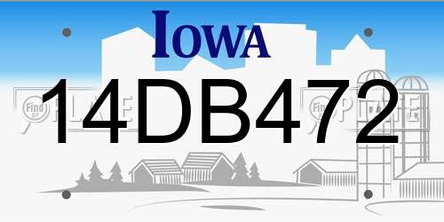 14DB472 Iowa License Plate