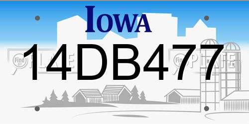 14DB477 Iowa License Plate
