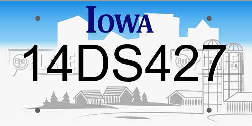 14DS427 Iowa License Plate
