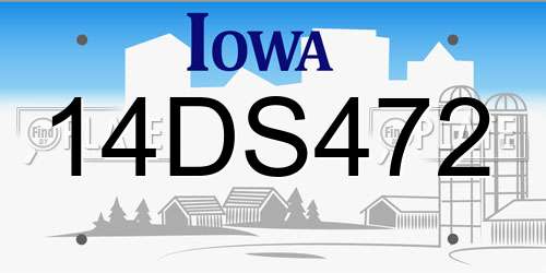 14DS472 Iowa License Plate