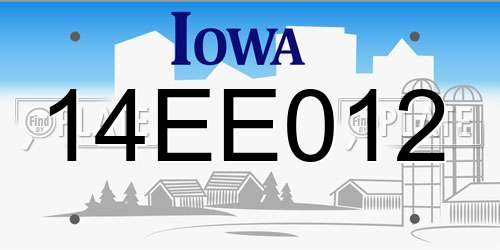14EE012 Iowa License Plate